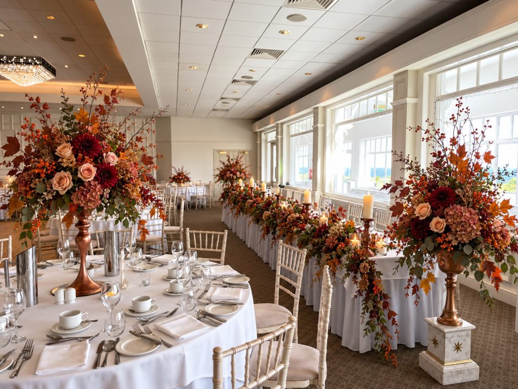 Forest Green Autumn Wedding Reception