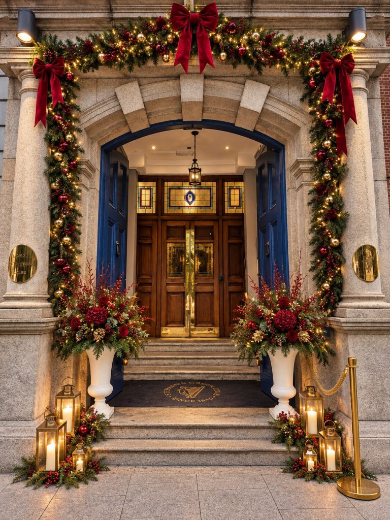 Forest Green Christmas Entrance