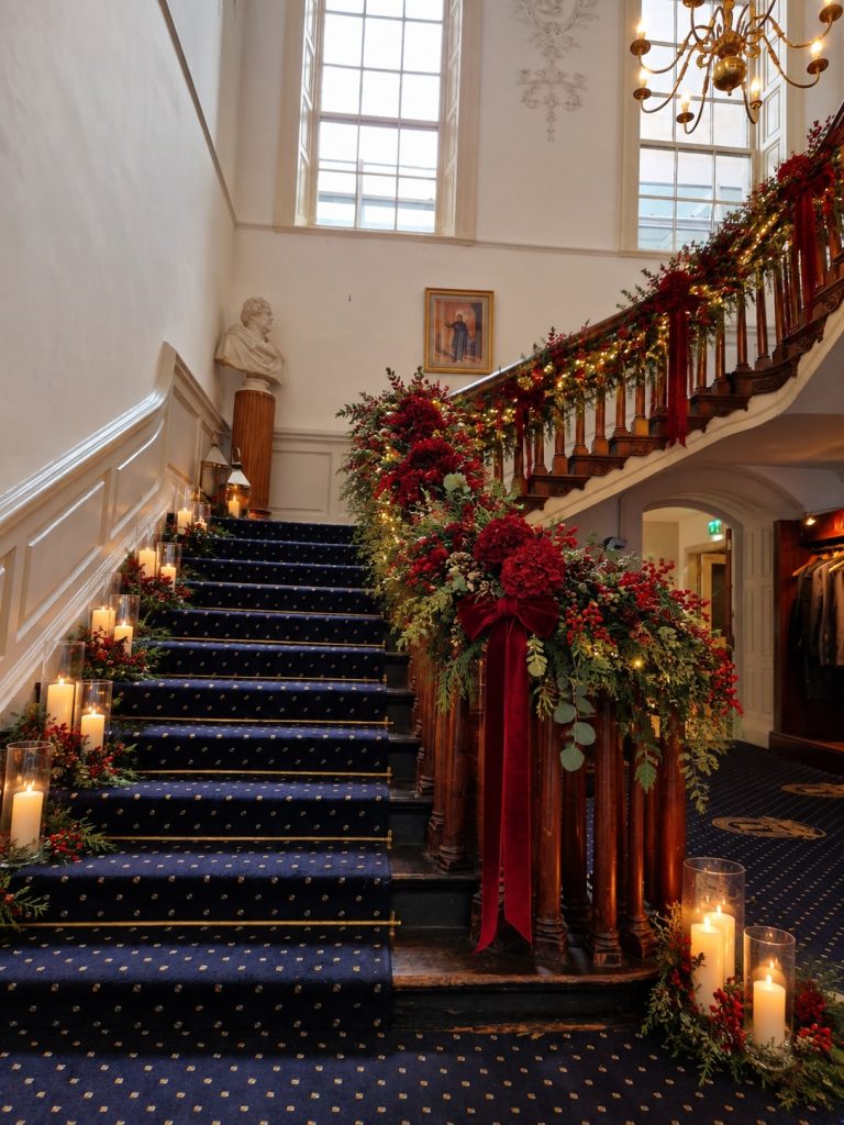 Forest Green Christmas Staircase