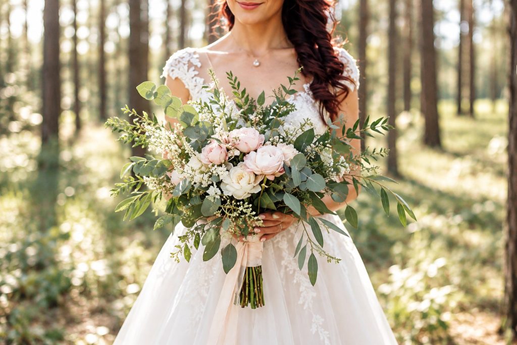Forest Green Romantic Bridal Bouquet