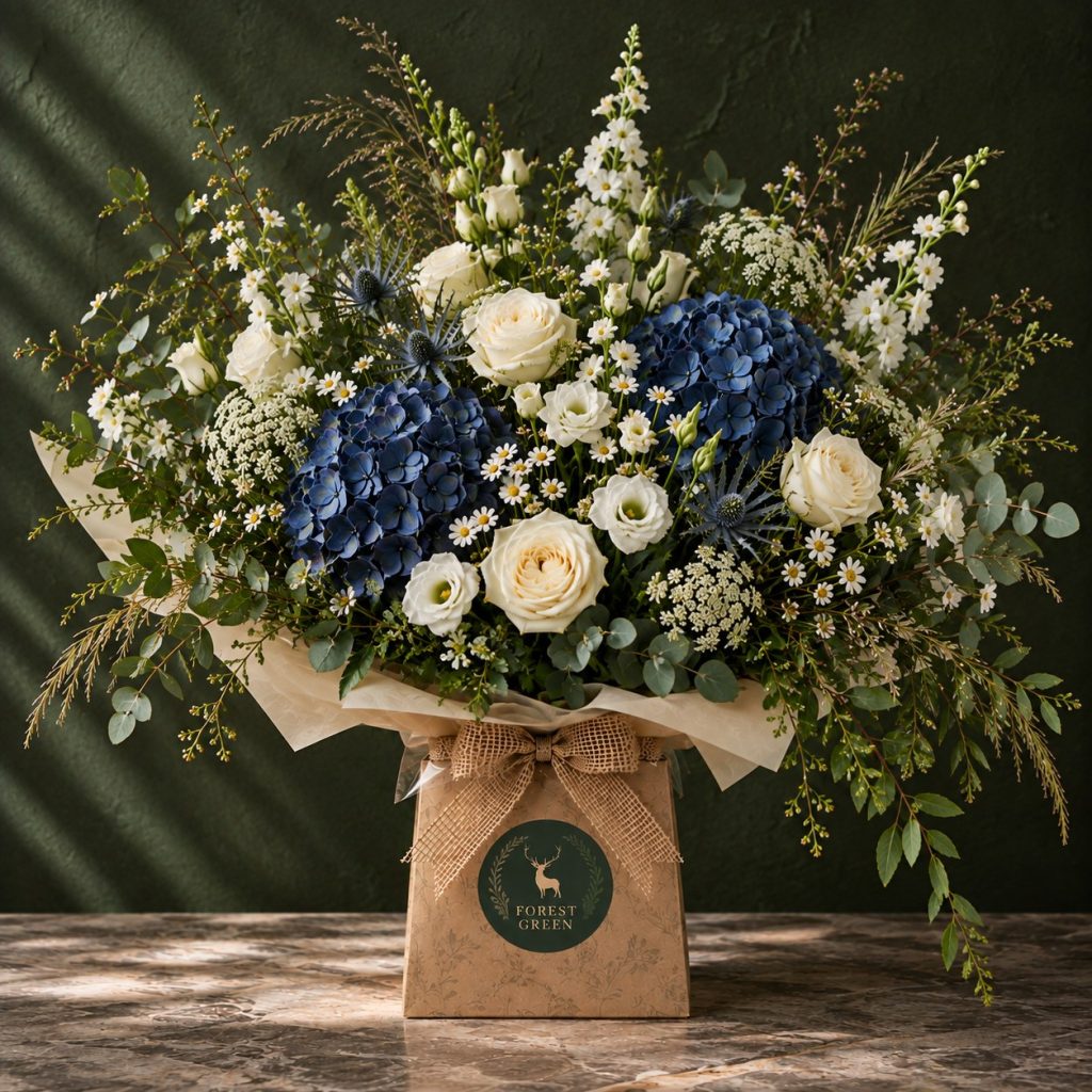 Forest Green The Connemara White Bouquet