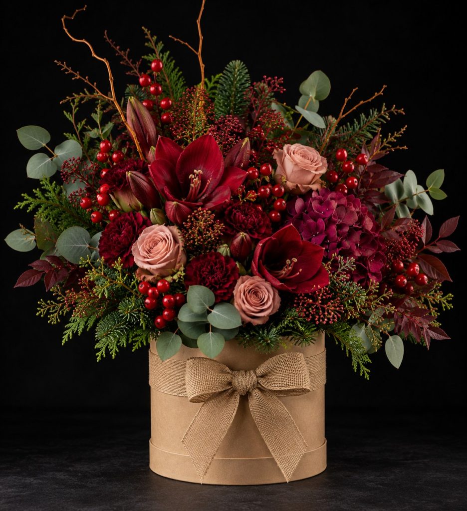 Forest Green Christmas Hatbox